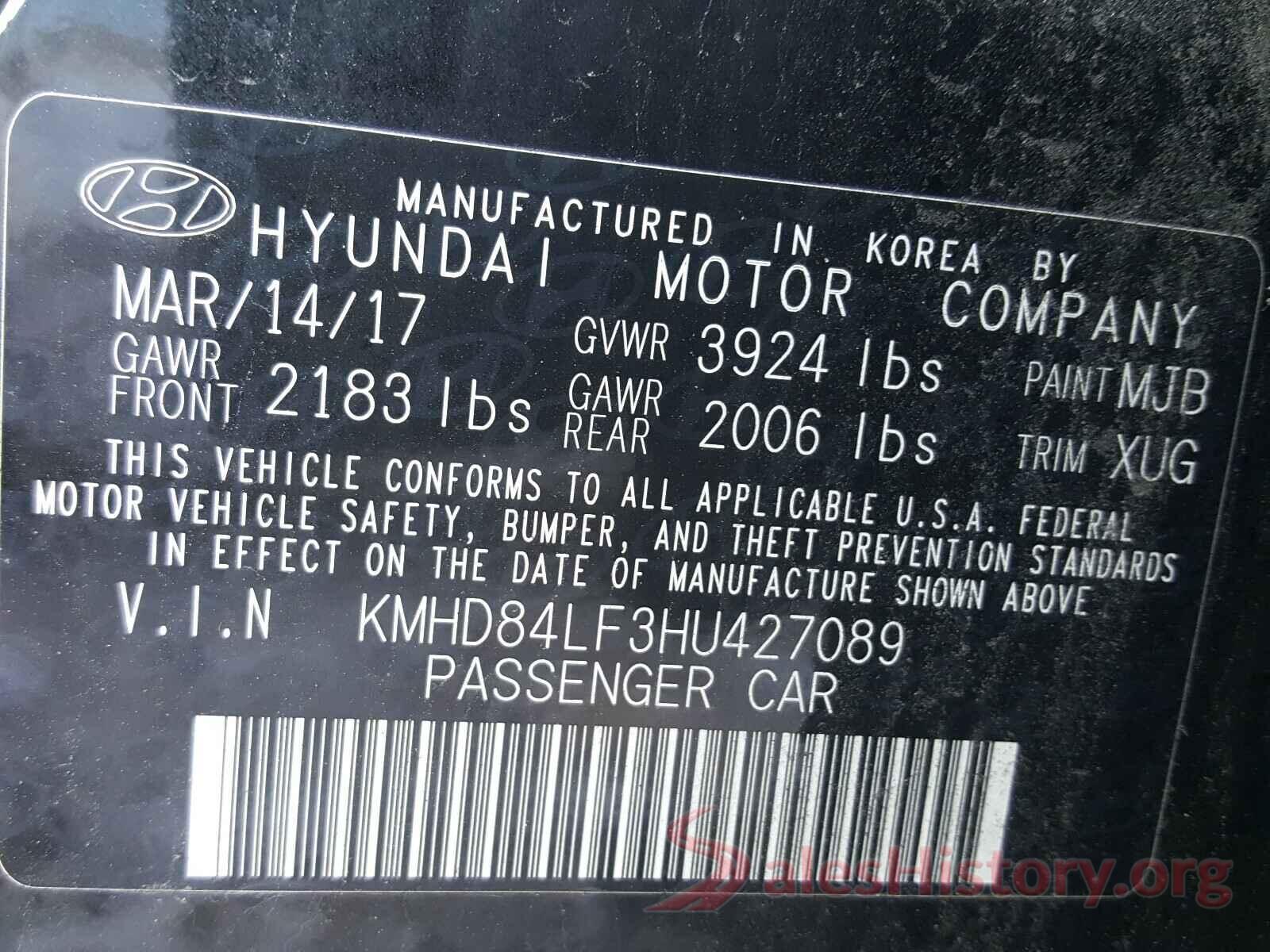 KMHD84LF3HU427089 2017 HYUNDAI ELANTRA