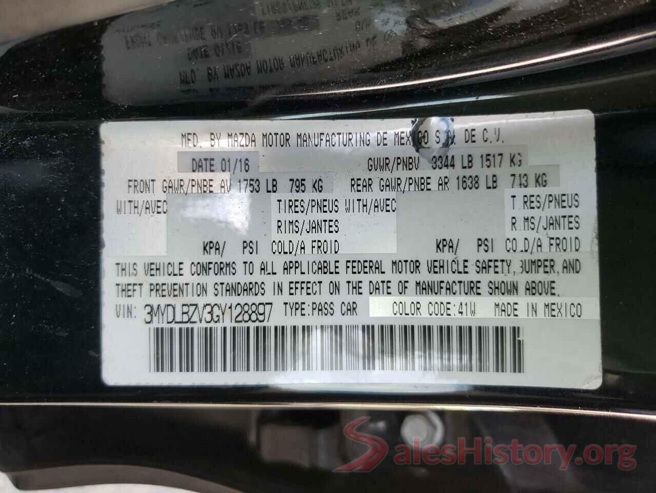 3MYDLBZV3GY128897 2016 TOYOTA SCION