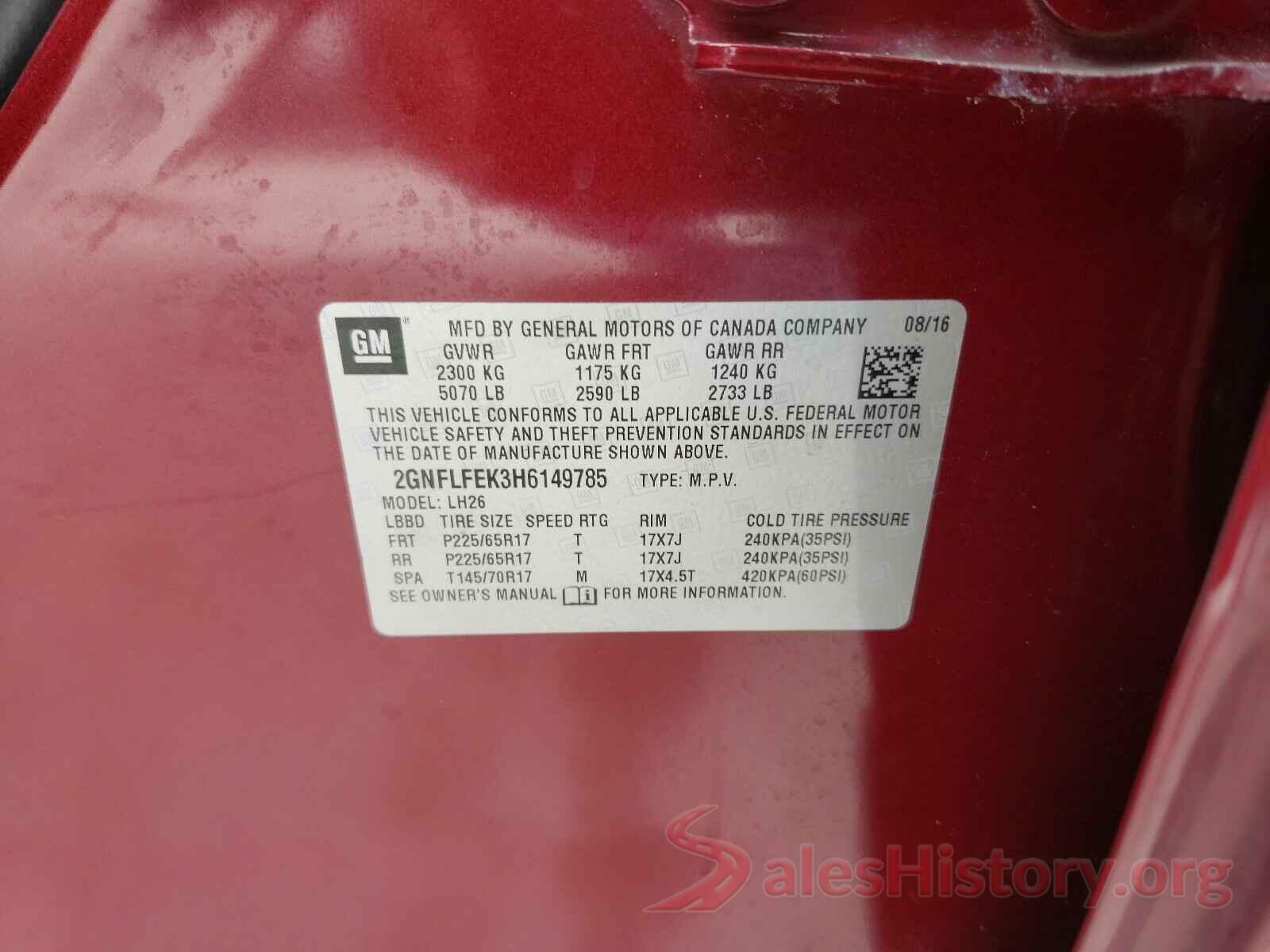 2GNFLFEK3H6149785 2017 CHEVROLET EQUINOX