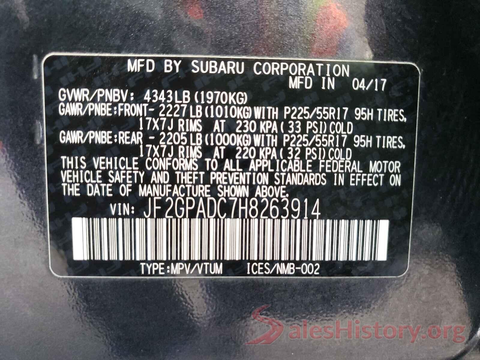 JF2GPADC7H8263914 2017 SUBARU CROSSTREK