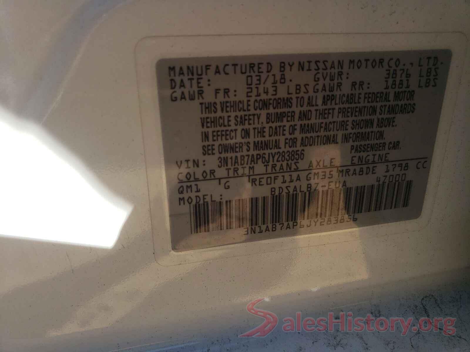 3N1AB7AP6JY283856 2018 NISSAN SENTRA