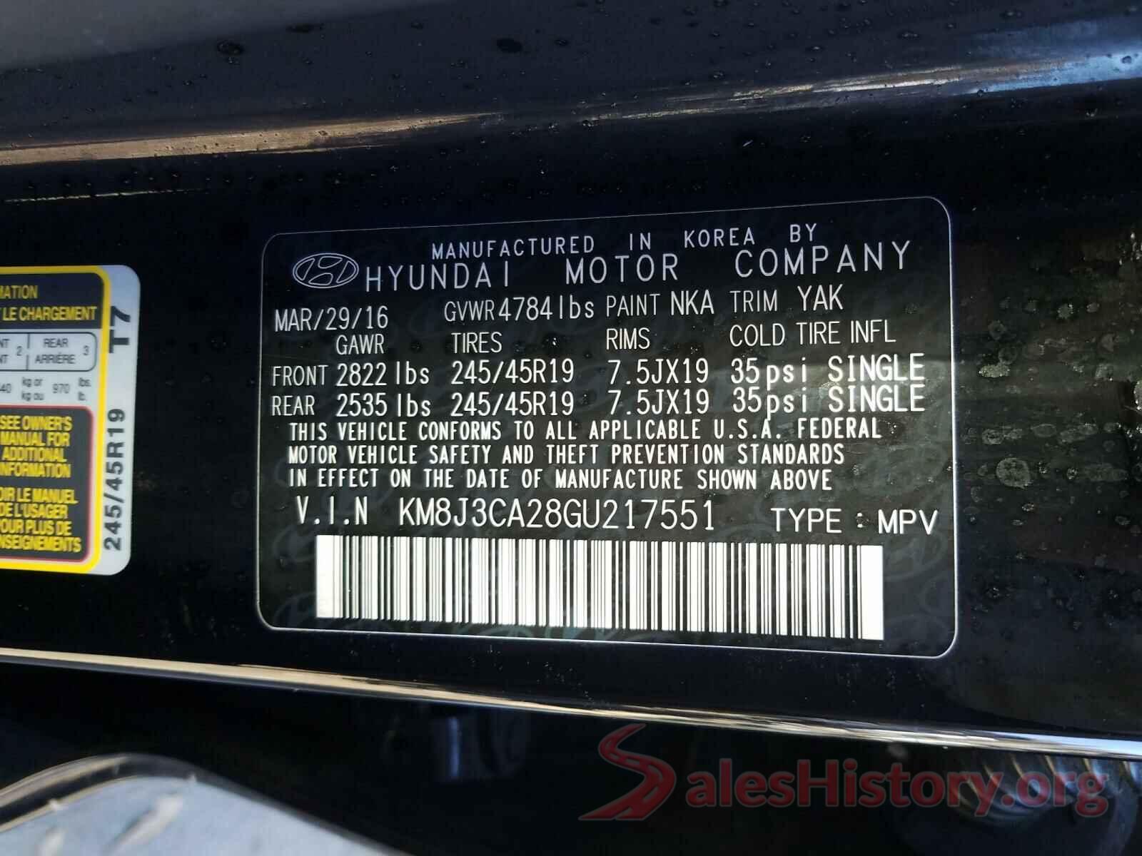 KM8J3CA28GU217551 2016 HYUNDAI TUCSON