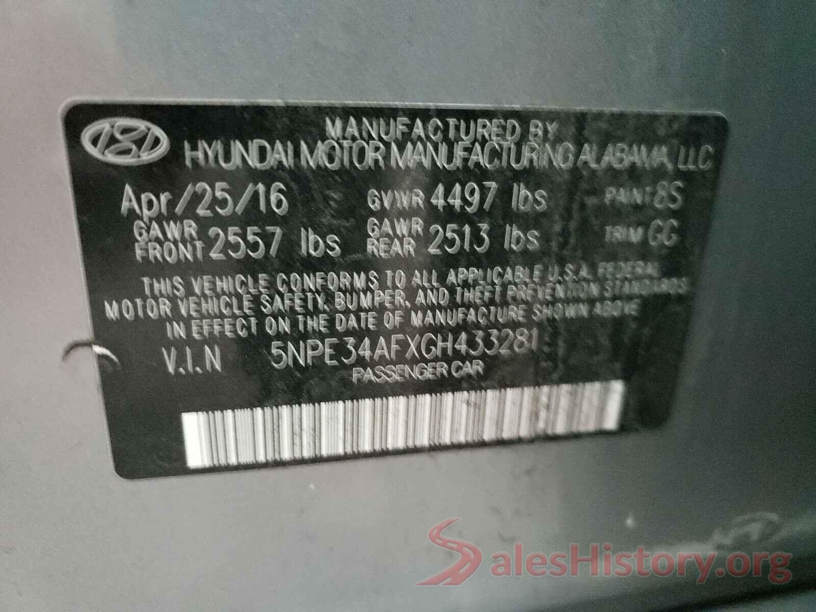 5NPE34AFXGH433281 2016 HYUNDAI SONATA