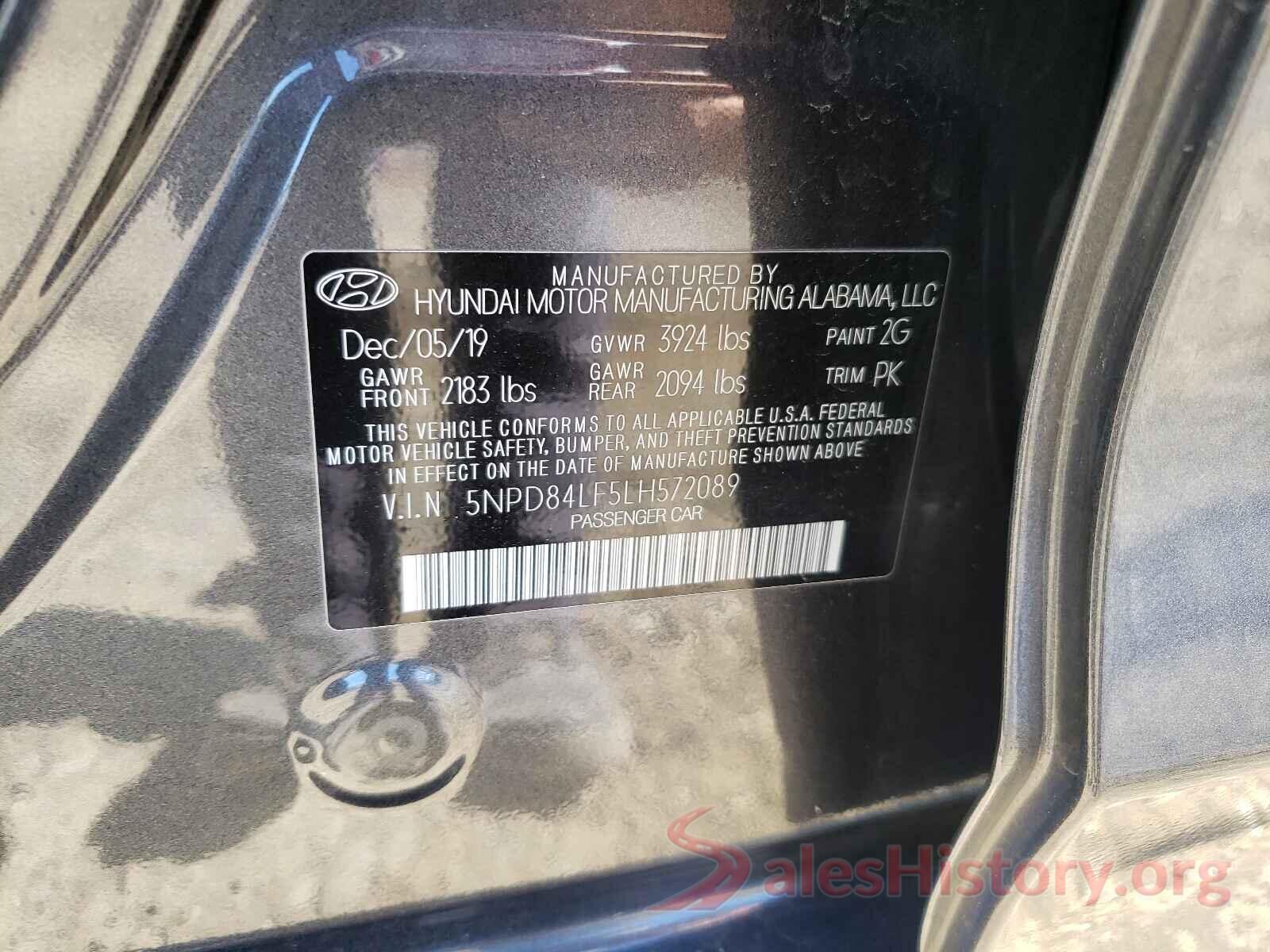 5NPD84LF5LH572089 2020 HYUNDAI ELANTRA