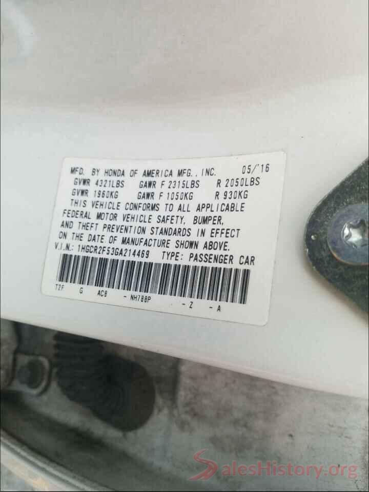 1HGCR2F53GA214469 2016 HONDA ACCORD