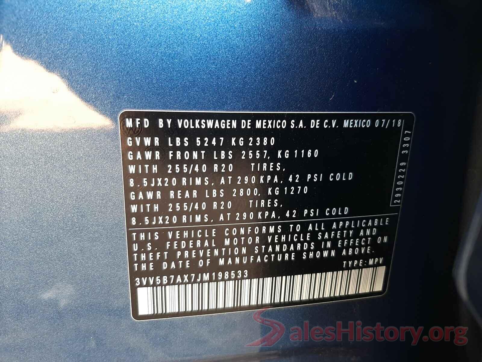 3VV5B7AX7JM198533 2018 VOLKSWAGEN TIGUAN