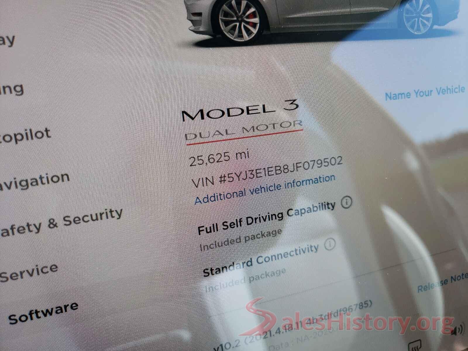 5YJ3E1EB8JF079502 2018 TESLA MODEL 3