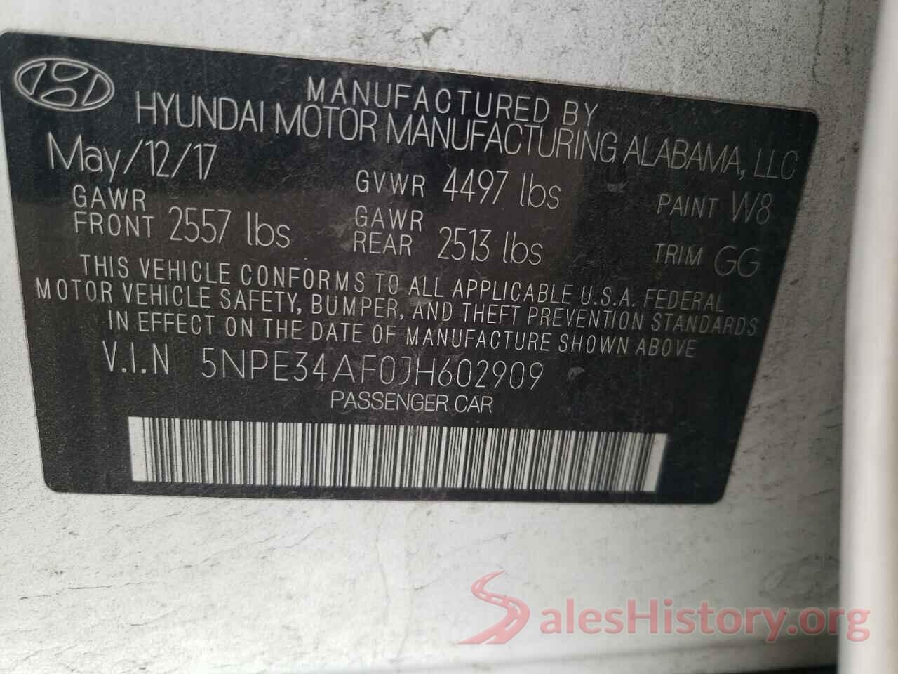 5NPE34AF0JH602909 2018 HYUNDAI SONATA