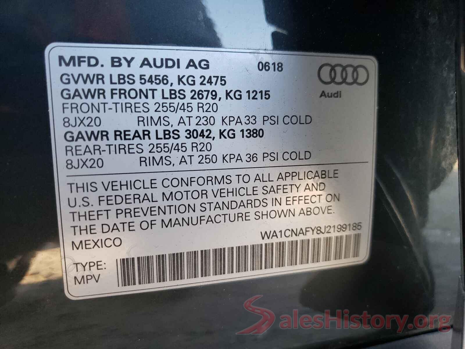 WA1CNAFY8J2199185 2018 AUDI Q5