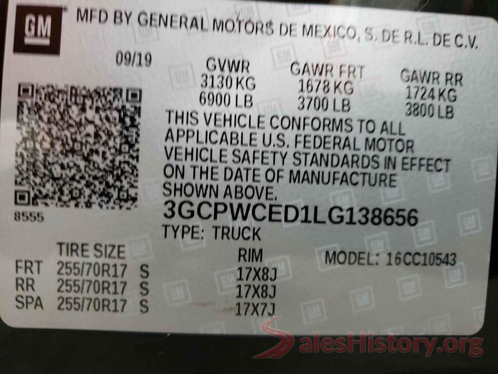 3GCPWCED1LG138656 2020 CHEVROLET SILVERADO