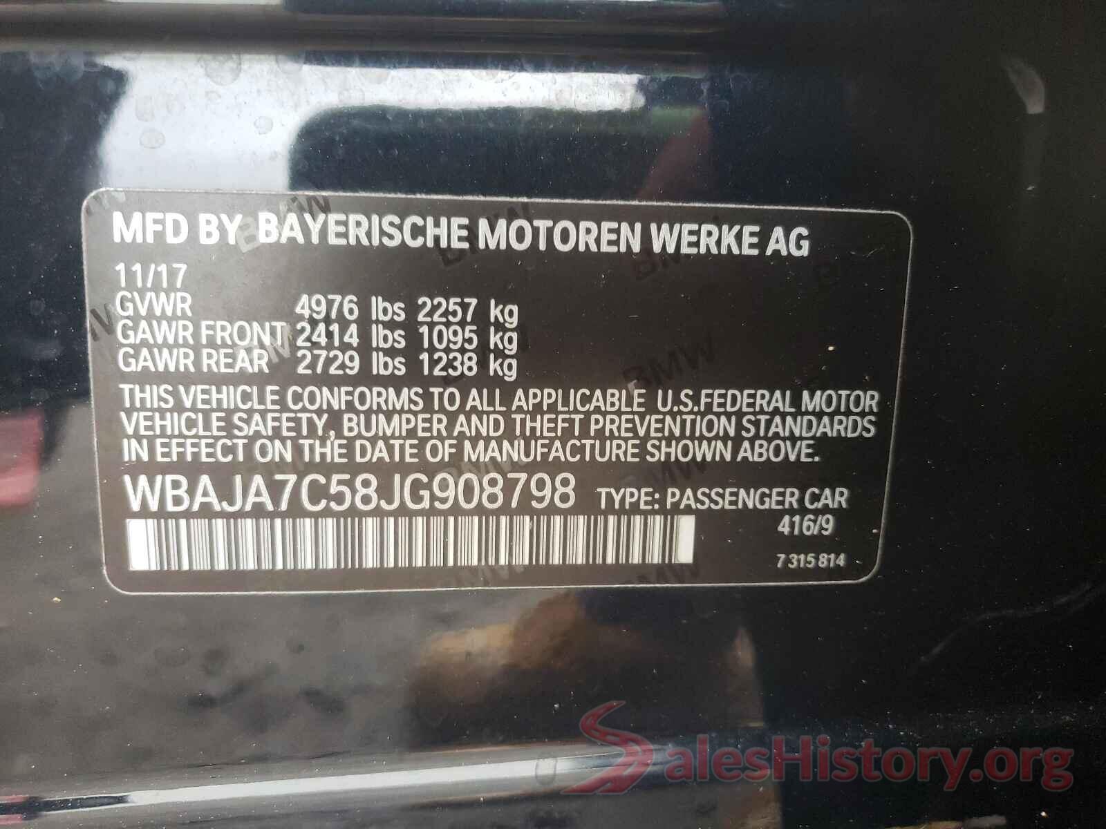 WBAJA7C58JG908798 2018 BMW 5 SERIES