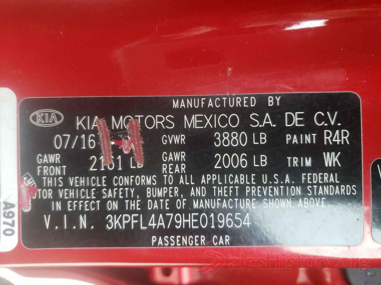 3KPFL4A79HE019654 2017 KIA FORTE