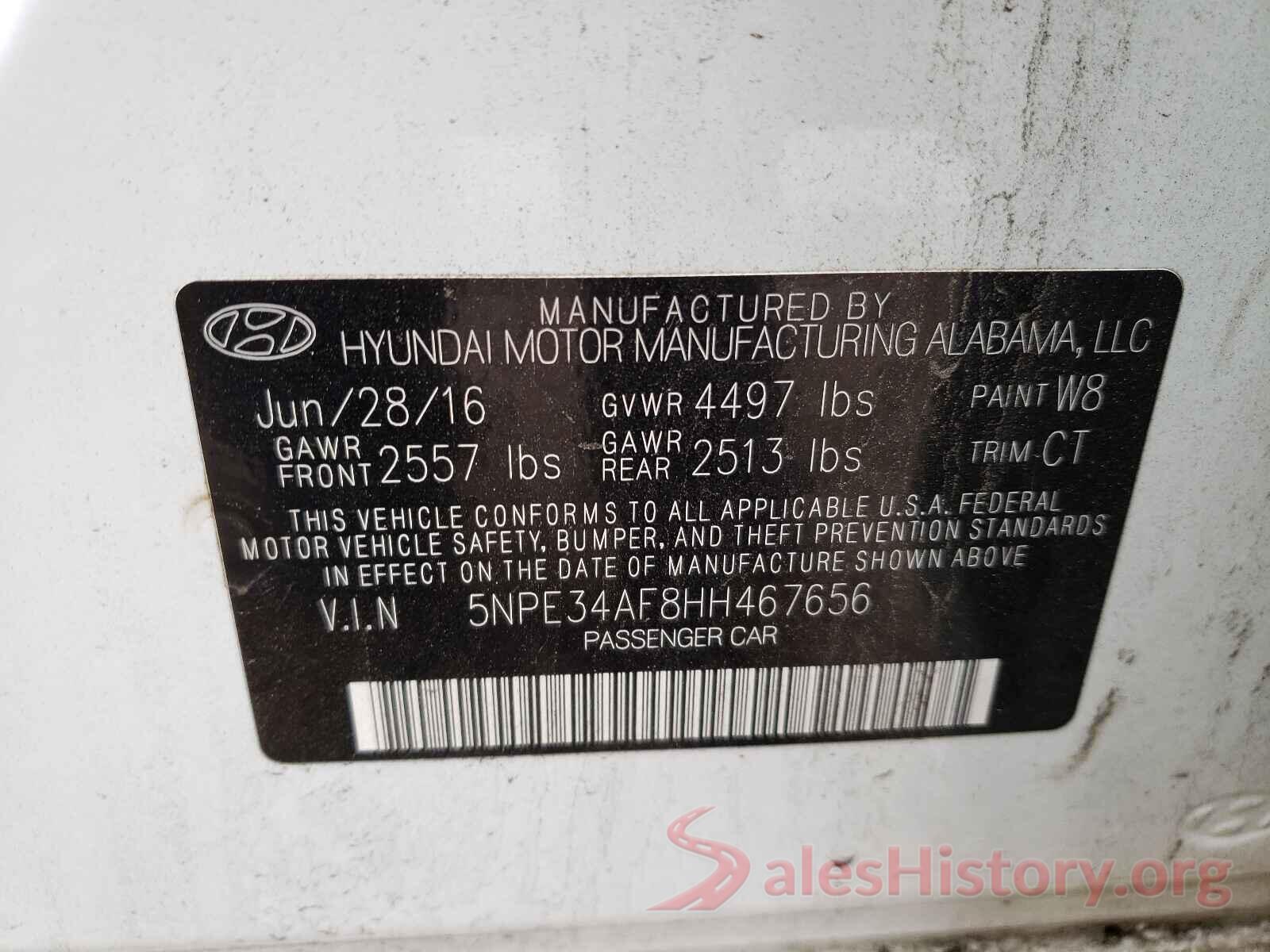 5NPE34AF8HH467656 2017 HYUNDAI SONATA