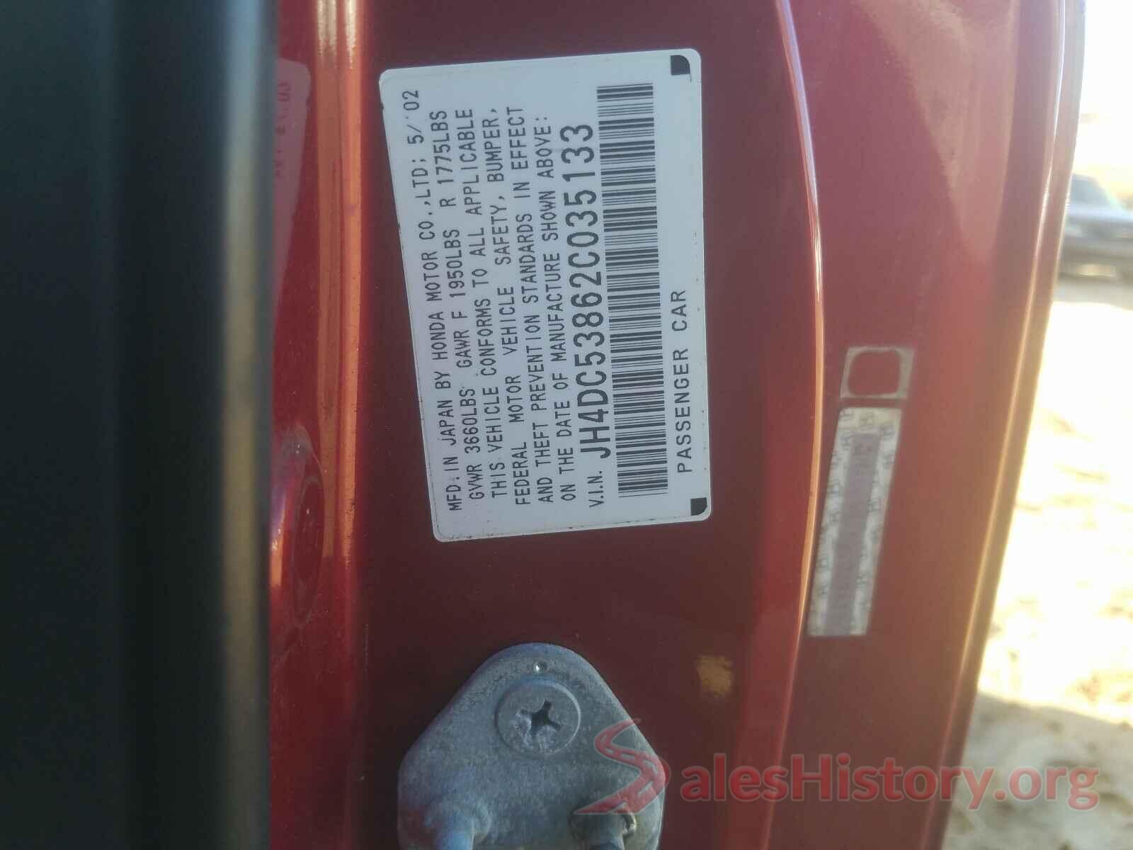 JH4DC53862C035133 2002 ACURA RSX