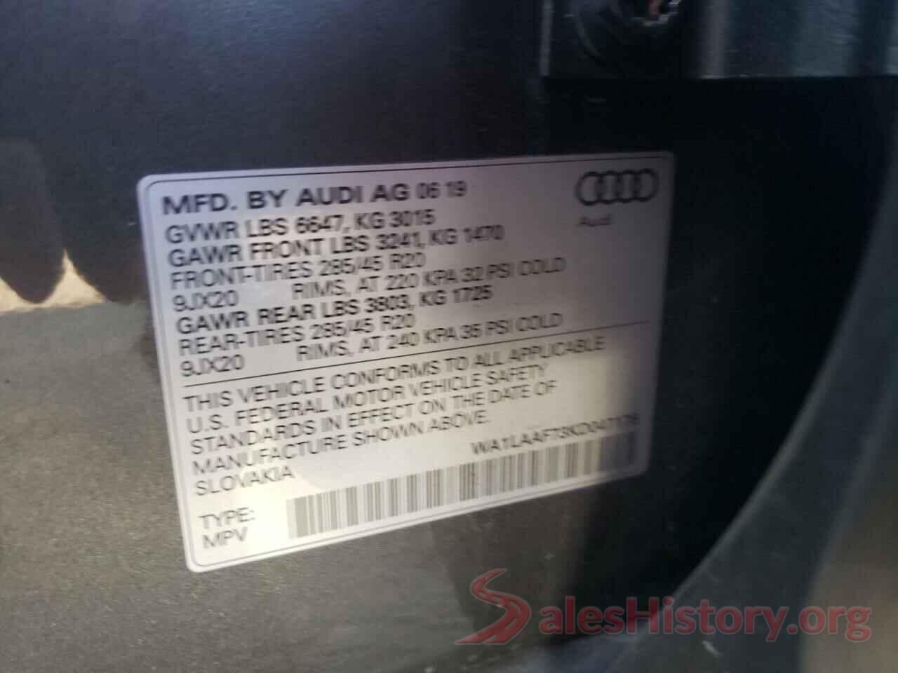 WA1LAAF73KD047176 2019 AUDI Q7