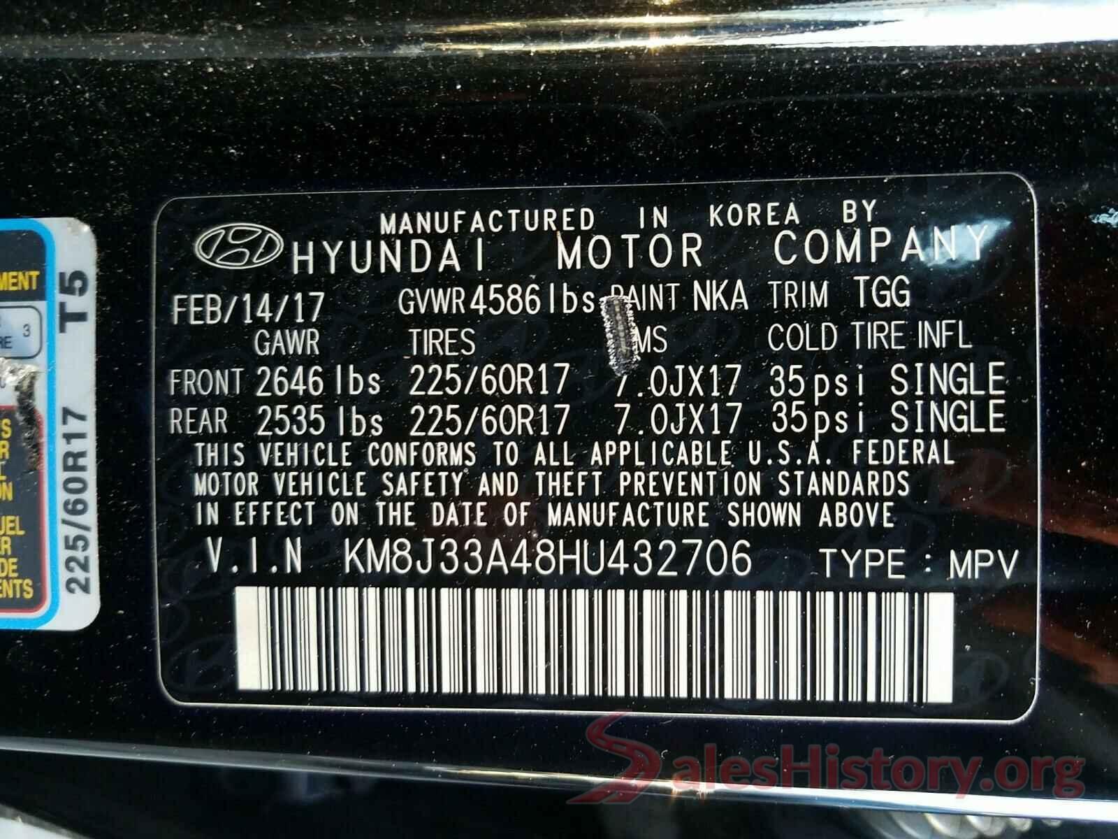 KM8J33A48HU432706 2017 HYUNDAI TUCSON