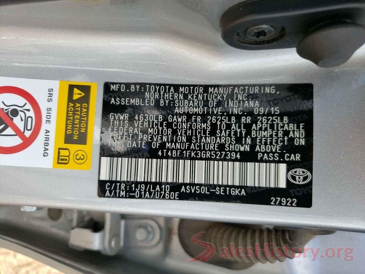 4T4BF1FK3GR527394 2016 TOYOTA CAMRY