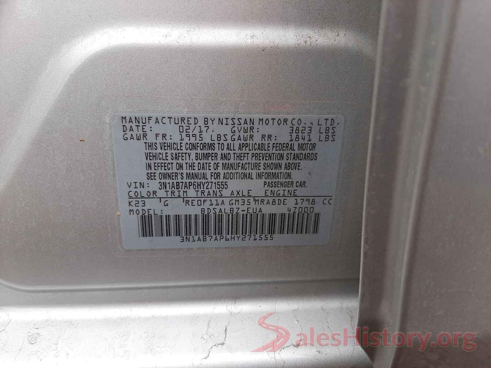 3N1AB7AP6HY271555 2017 NISSAN SENTRA