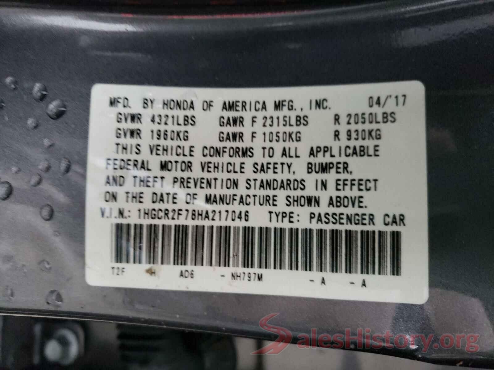 1HGCR2F78HA217046 2017 HONDA ACCORD