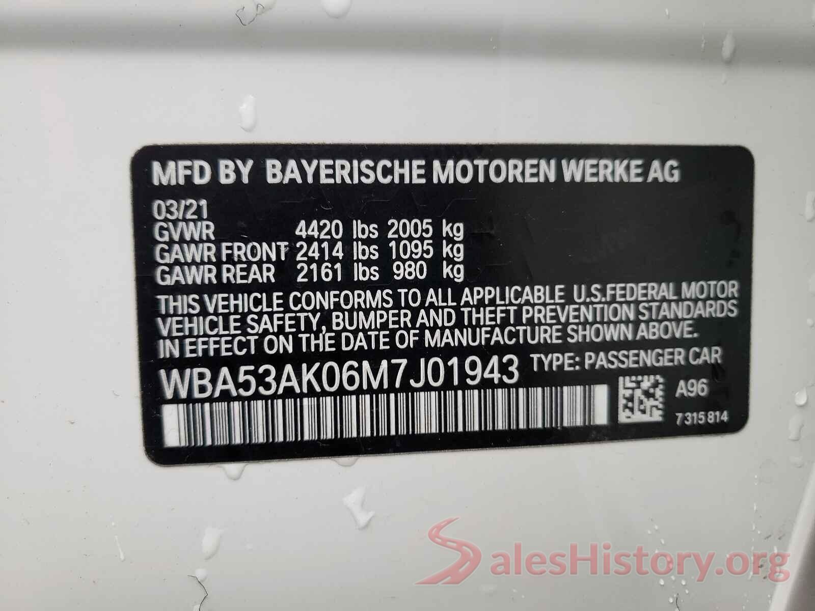 WBA53AK06M7J01943 2021 BMW 2 SERIES