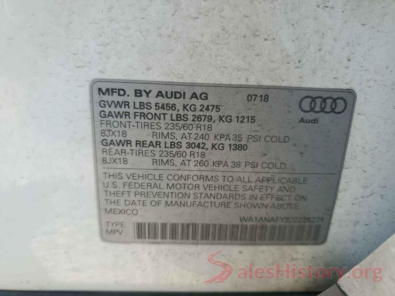 WA1ANAFY2J2225271 2018 AUDI Q5