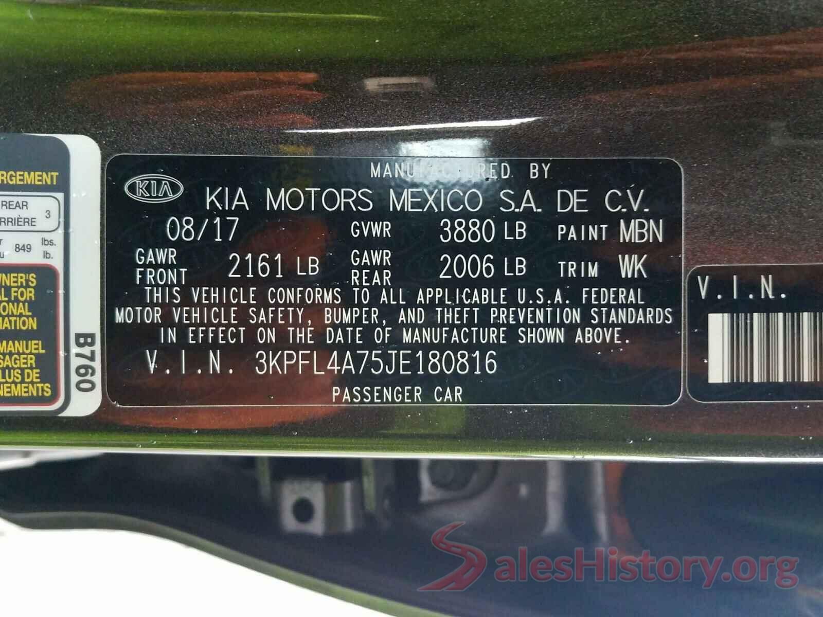 3KPFL4A75JE180816 2018 KIA FORTE