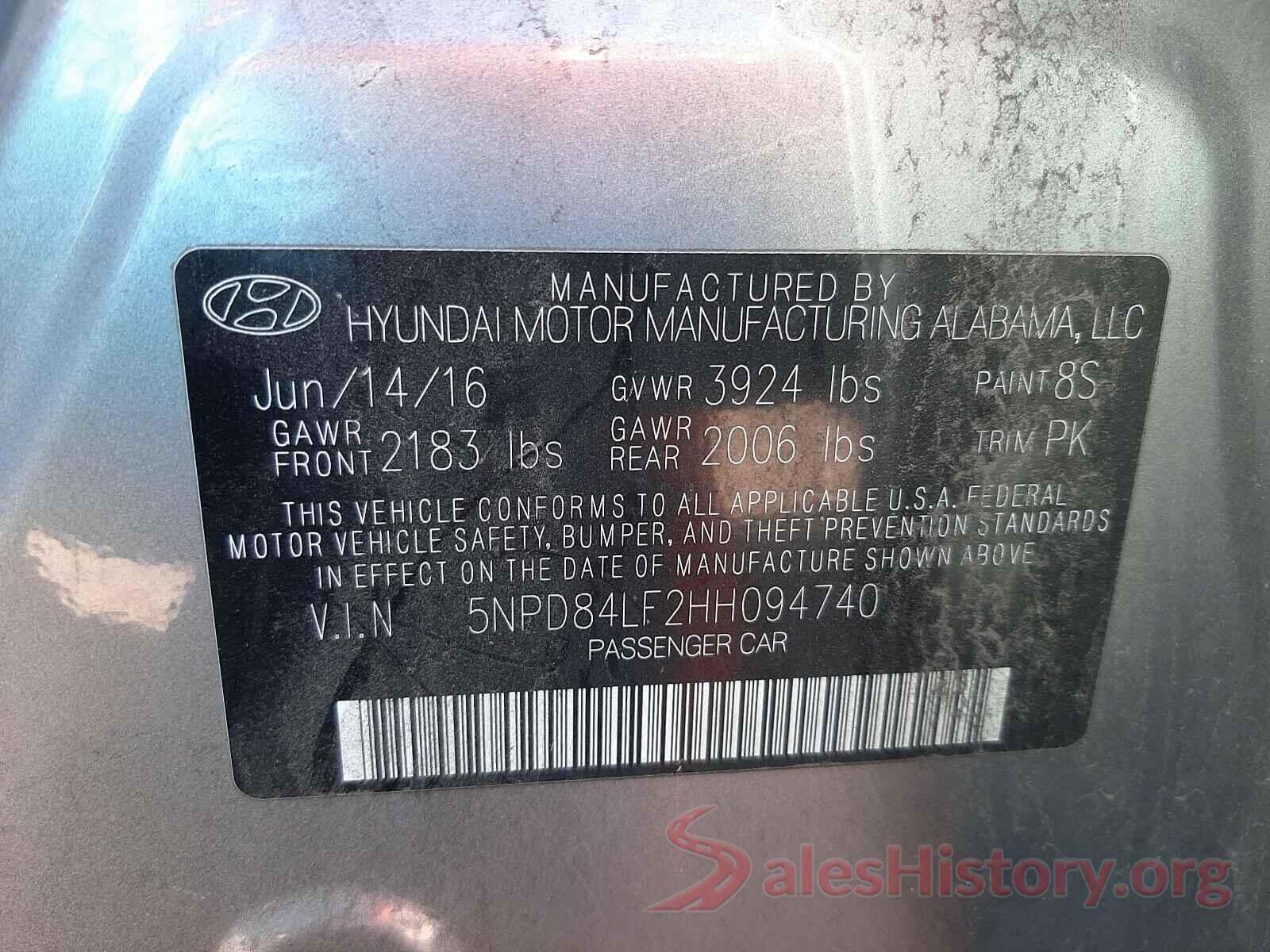 5NPD84LF2HH094740 2017 HYUNDAI ELANTRA