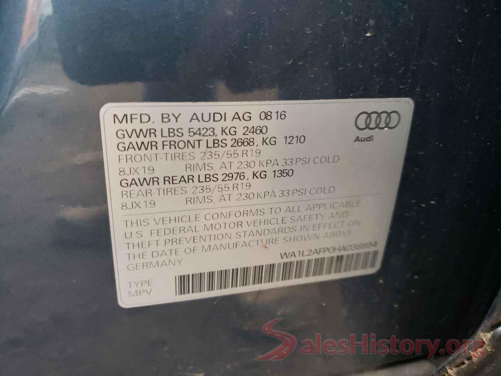 WA1L2AFP0HA038894 2017 AUDI Q5