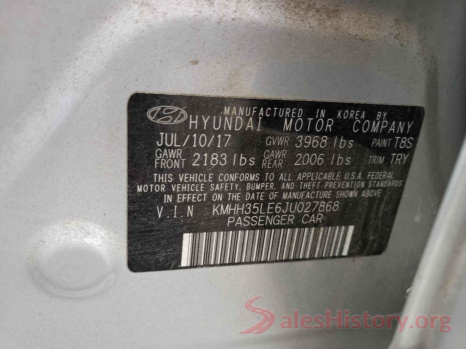 KMHH35LE6JU027868 2018 HYUNDAI ELANTRA