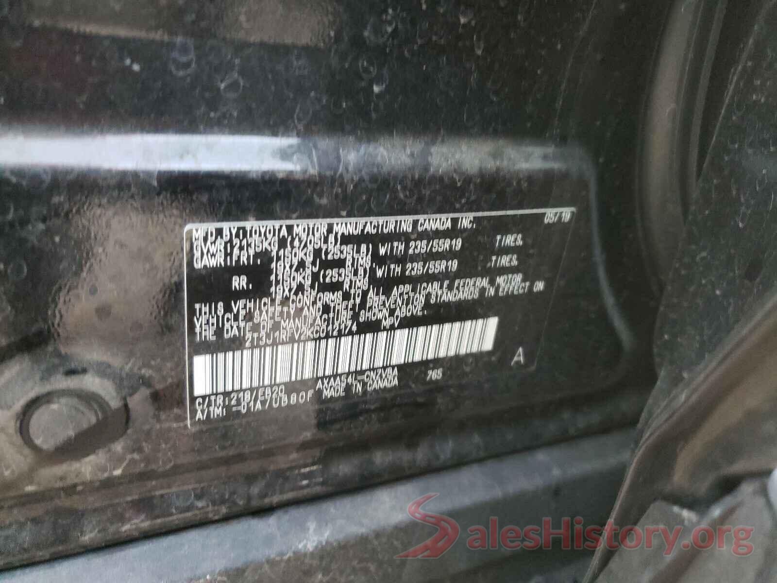 2T3J1RFV2KC012174 2019 TOYOTA RAV4