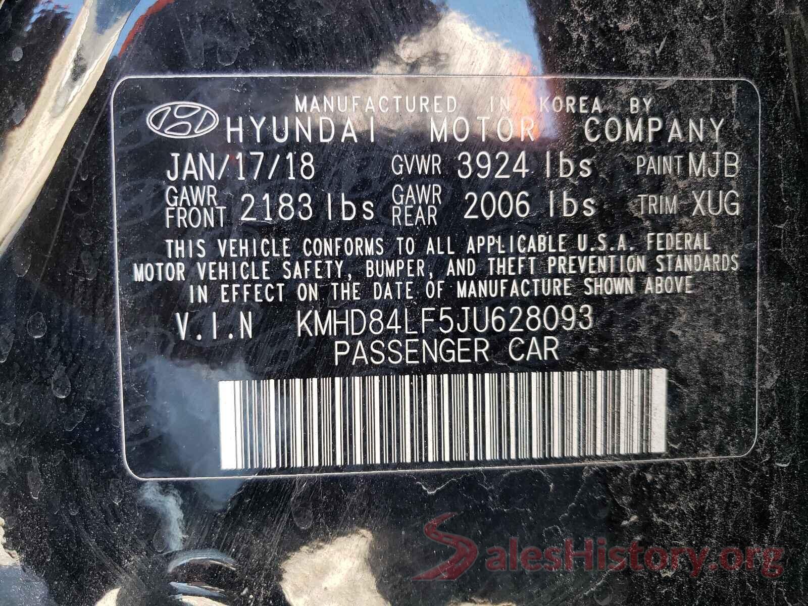 KMHD84LF5JU628093 2018 HYUNDAI ELANTRA