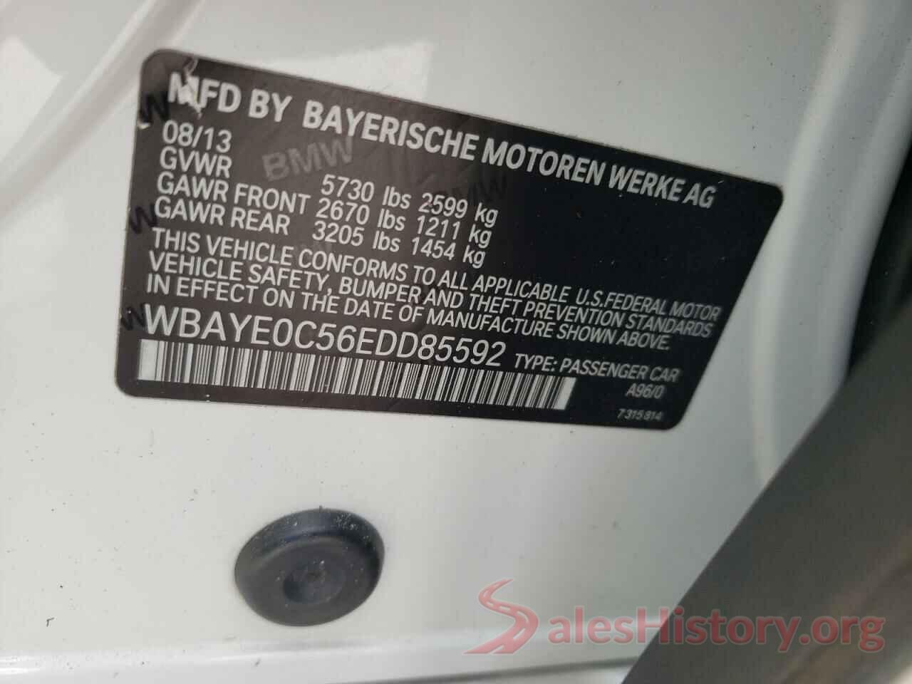 WBAYE0C56EDD85592 2014 BMW 7 SERIES