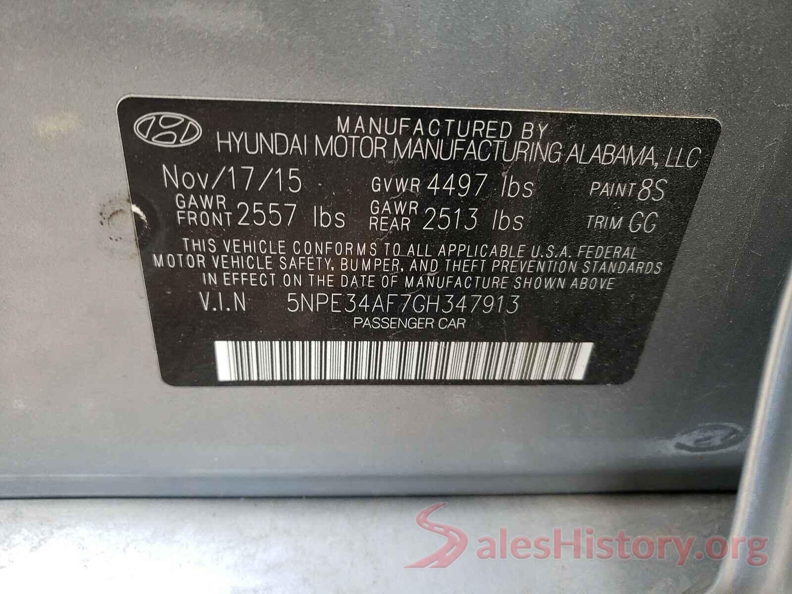 5NPE34AF7GH347913 2016 HYUNDAI SONATA