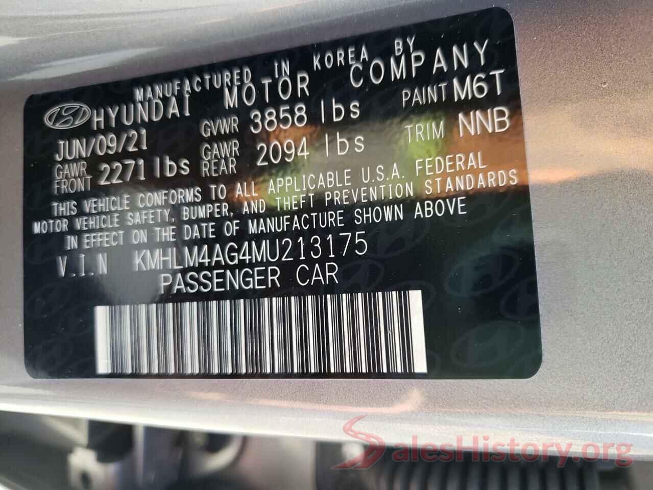 KMHLM4AG4MU213175 2021 HYUNDAI ELANTRA