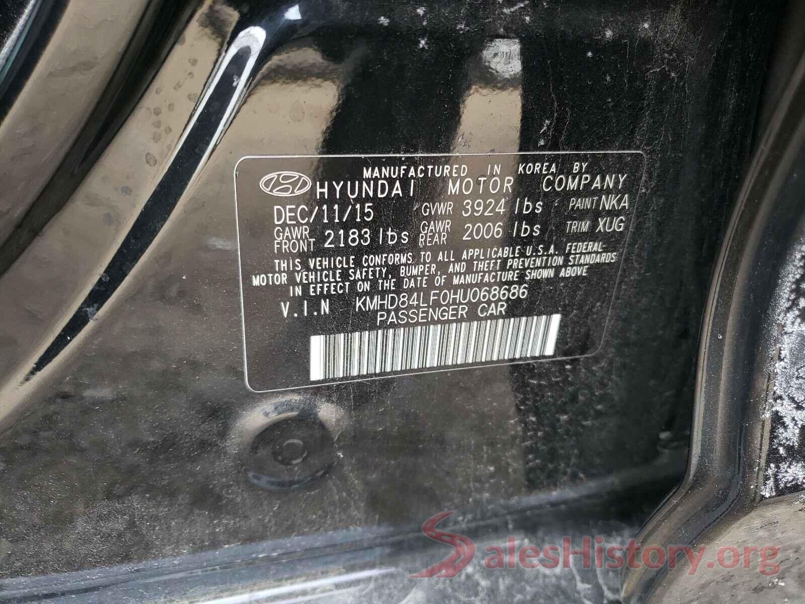 KMHD84LF0HU068686 2017 HYUNDAI ELANTRA