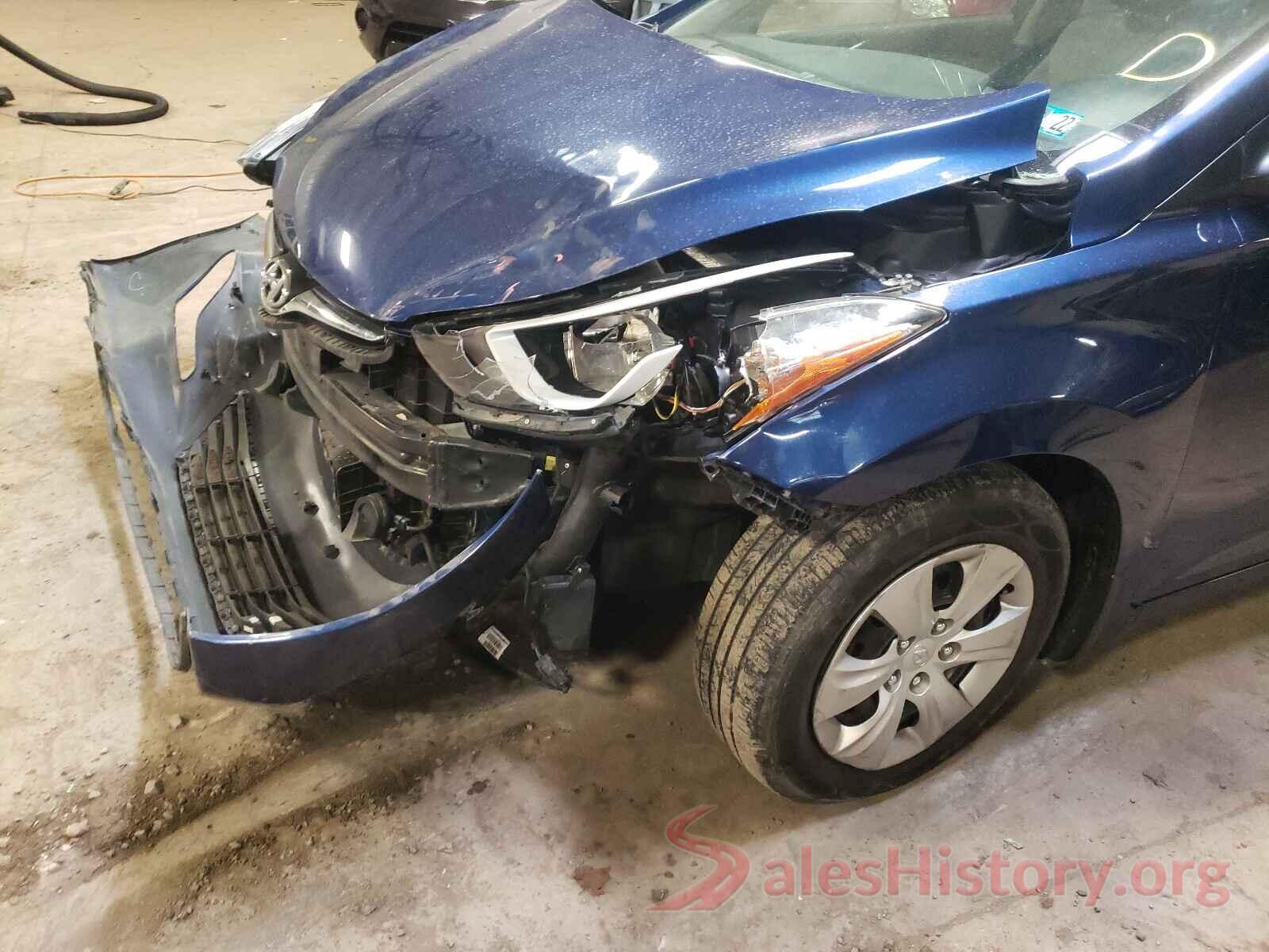 5NPDH4AE8GH711065 2016 HYUNDAI ELANTRA