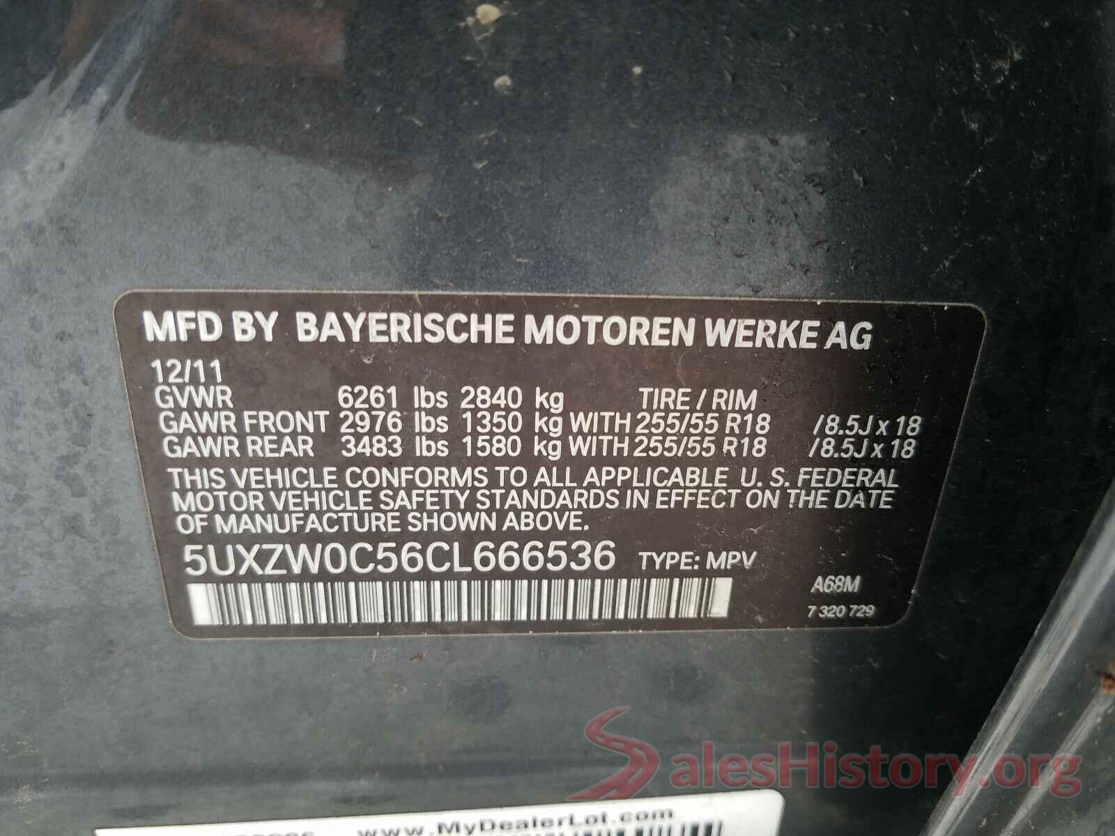 5UXZW0C56CL666536 2012 BMW X5