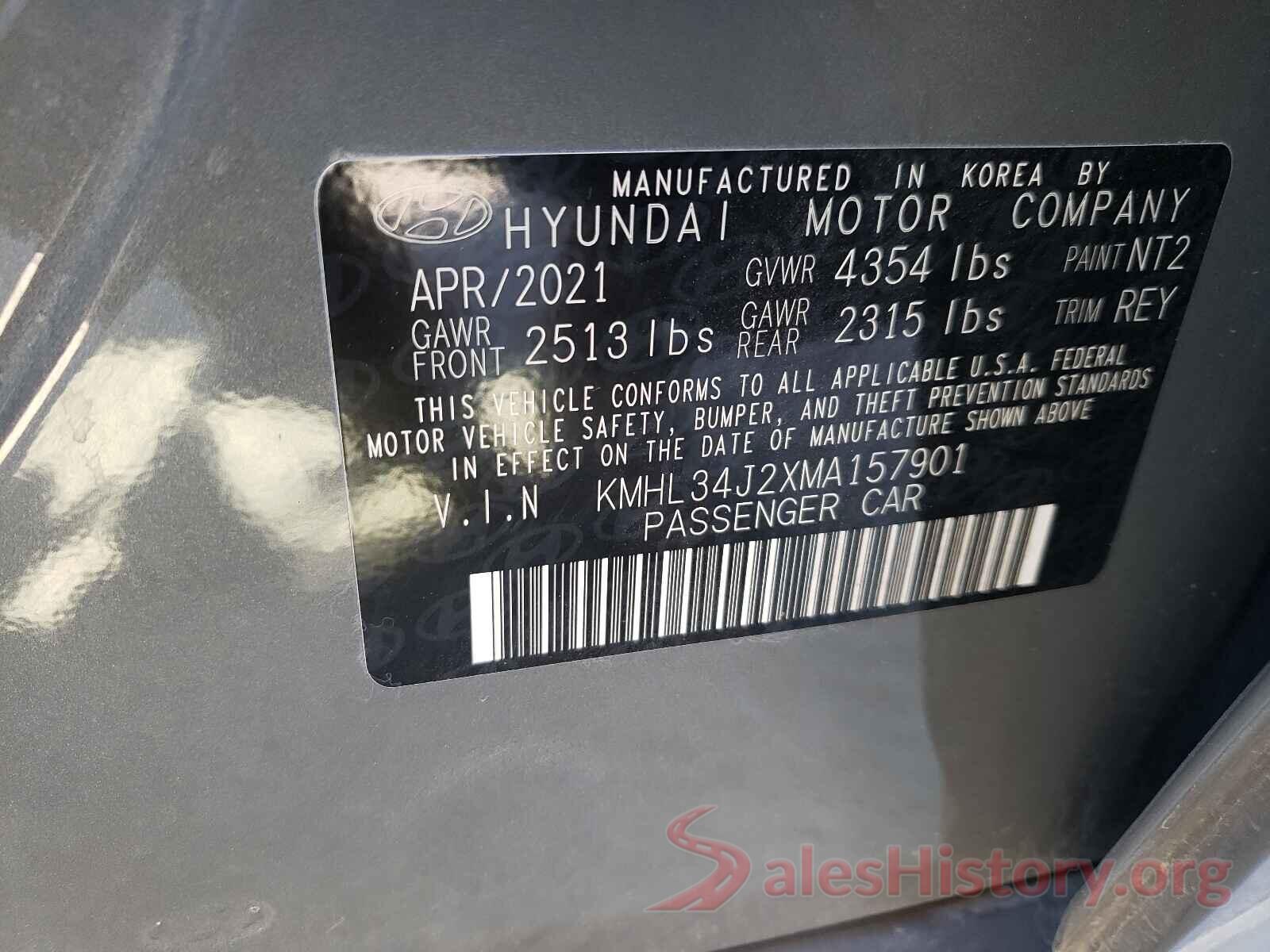 KMHL34J2XMA157901 2021 HYUNDAI SONATA