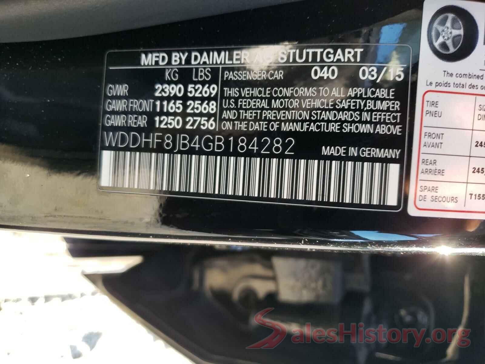 WDDHF8JB4GB184282 2016 MERCEDES-BENZ E-CLASS