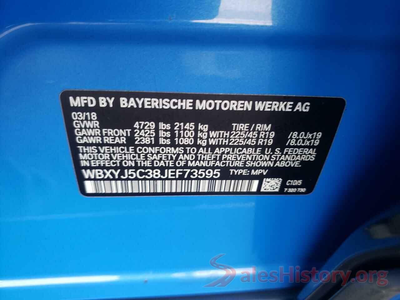 WBXYJ5C38JEF73595 2018 BMW X2