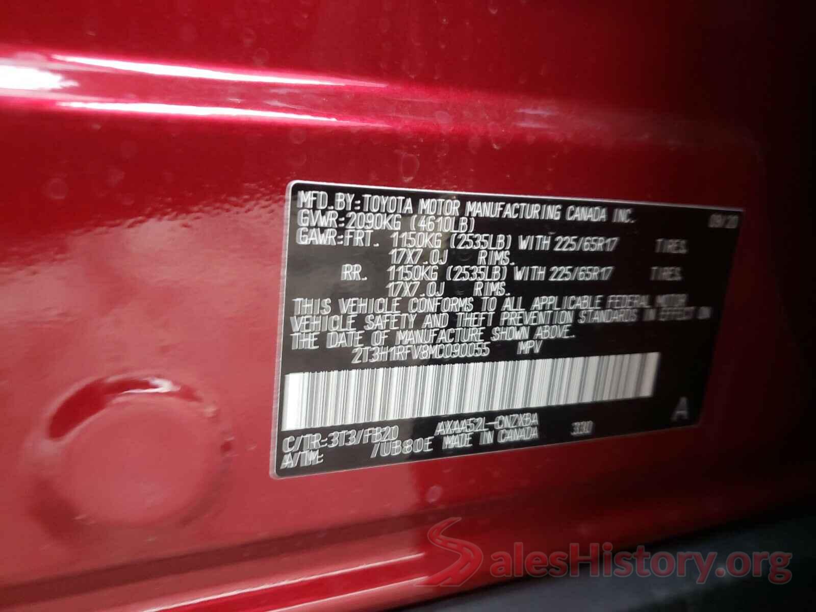 2T3H1RFV8MC090055 2021 TOYOTA RAV4