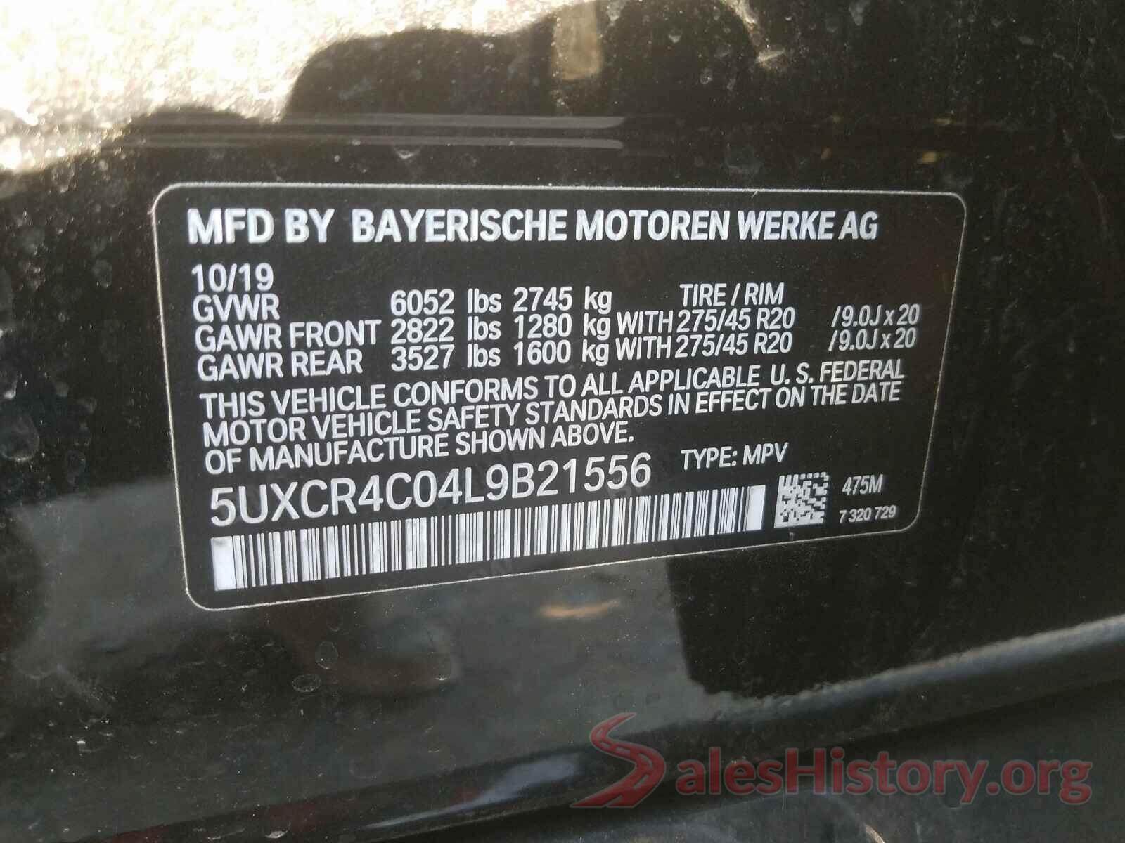 5UXCR4C04L9B21556 2020 BMW X5