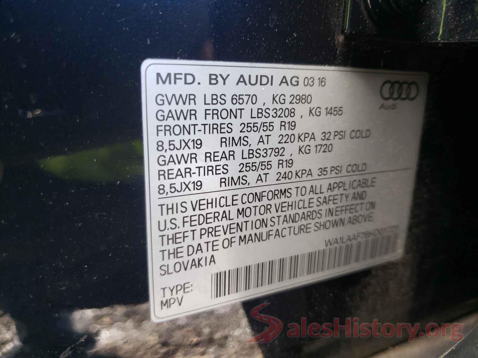 WA1LAAF76HD011720 2017 AUDI Q7