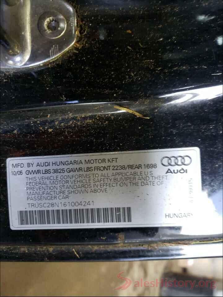 TRUSC28N161004241 2006 AUDI TT