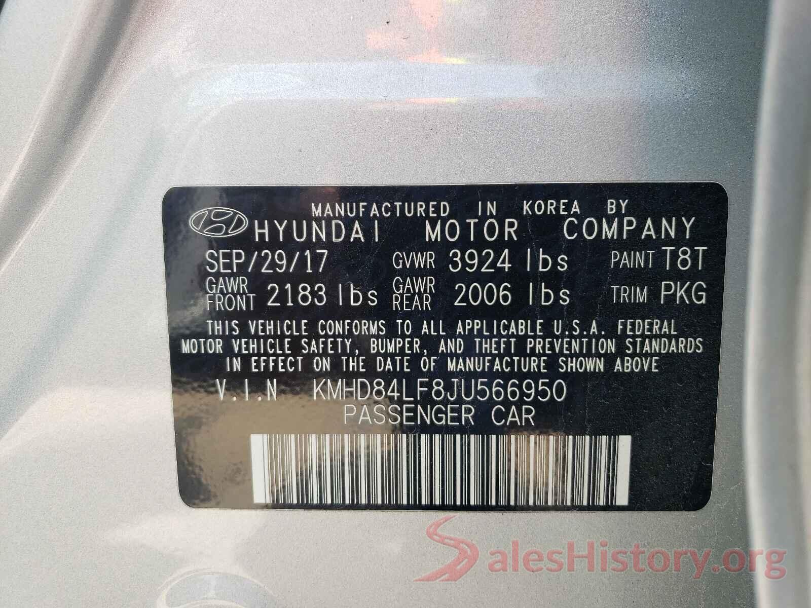 KMHD84LF8JU566950 2018 HYUNDAI ELANTRA