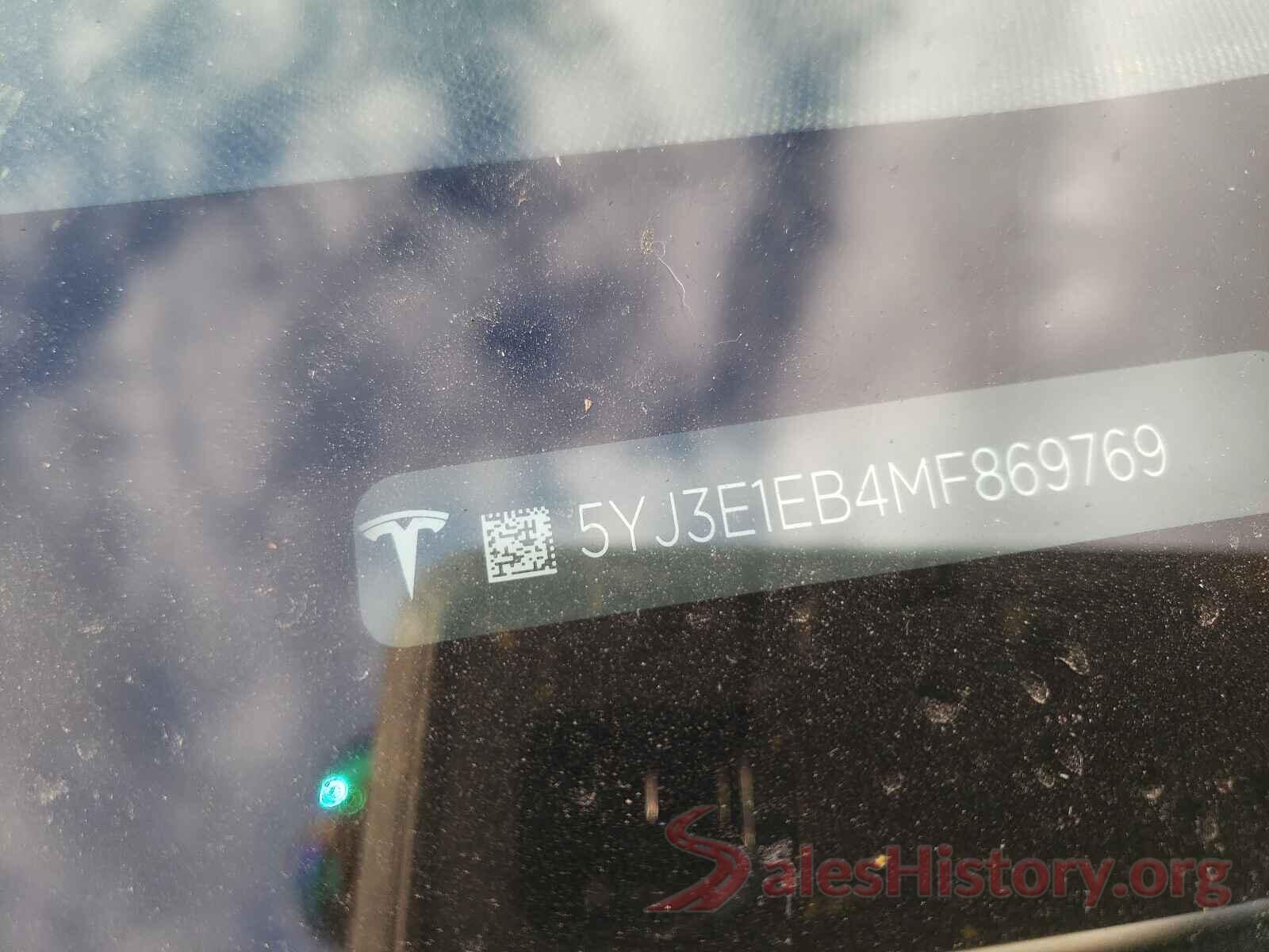 5YJ3E1EB4MF869769 2021 TESLA MODEL 3