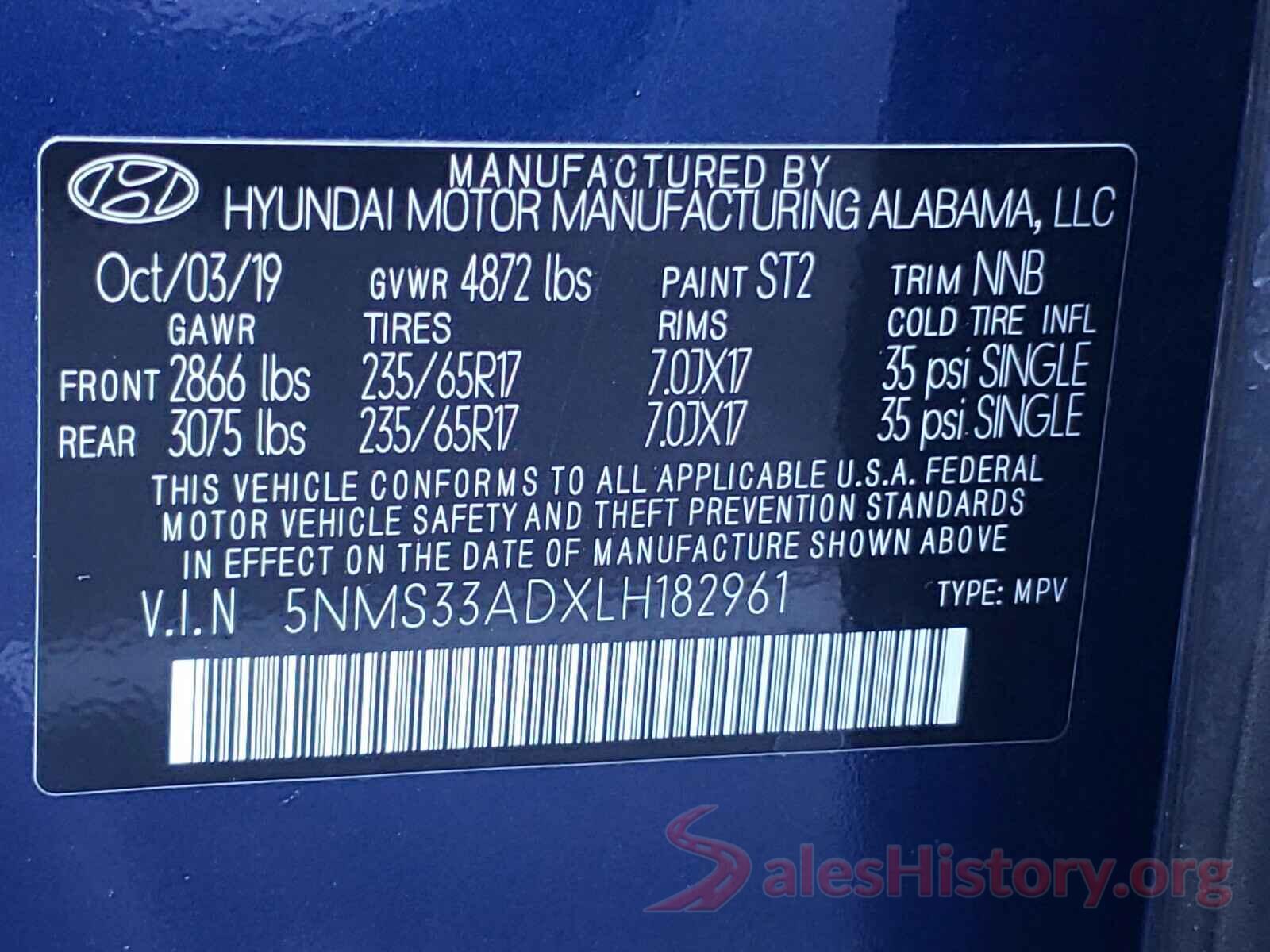 5NMS33ADXLH182961 2020 HYUNDAI SANTA FE