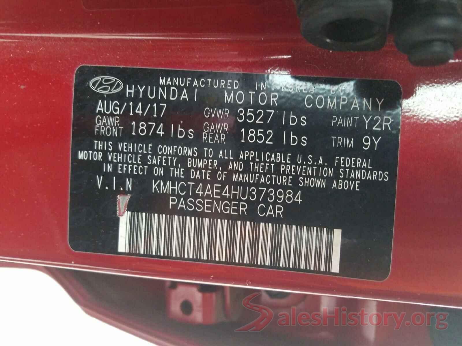 KMHCT4AE4HU373984 2017 HYUNDAI ACCENT