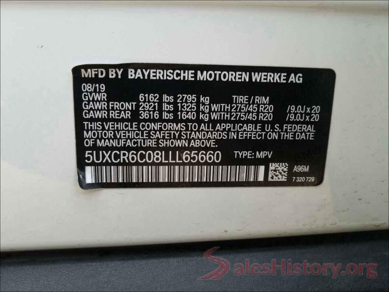 5UXCR6C08LLL65660 2020 BMW X5