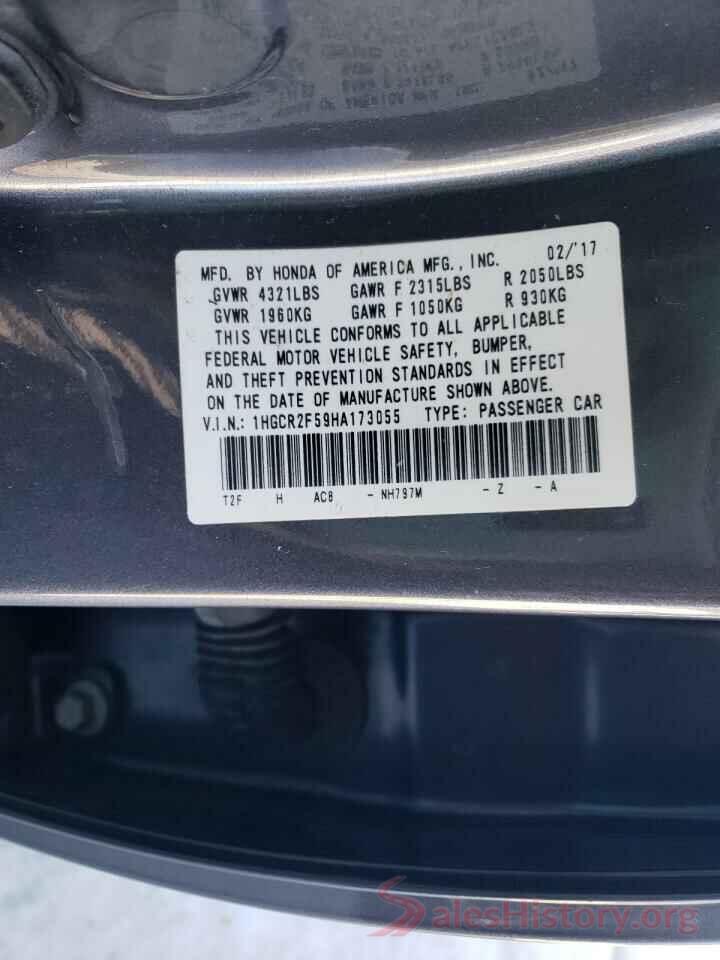 1HGCR2F59HA173055 2017 HONDA ACCORD